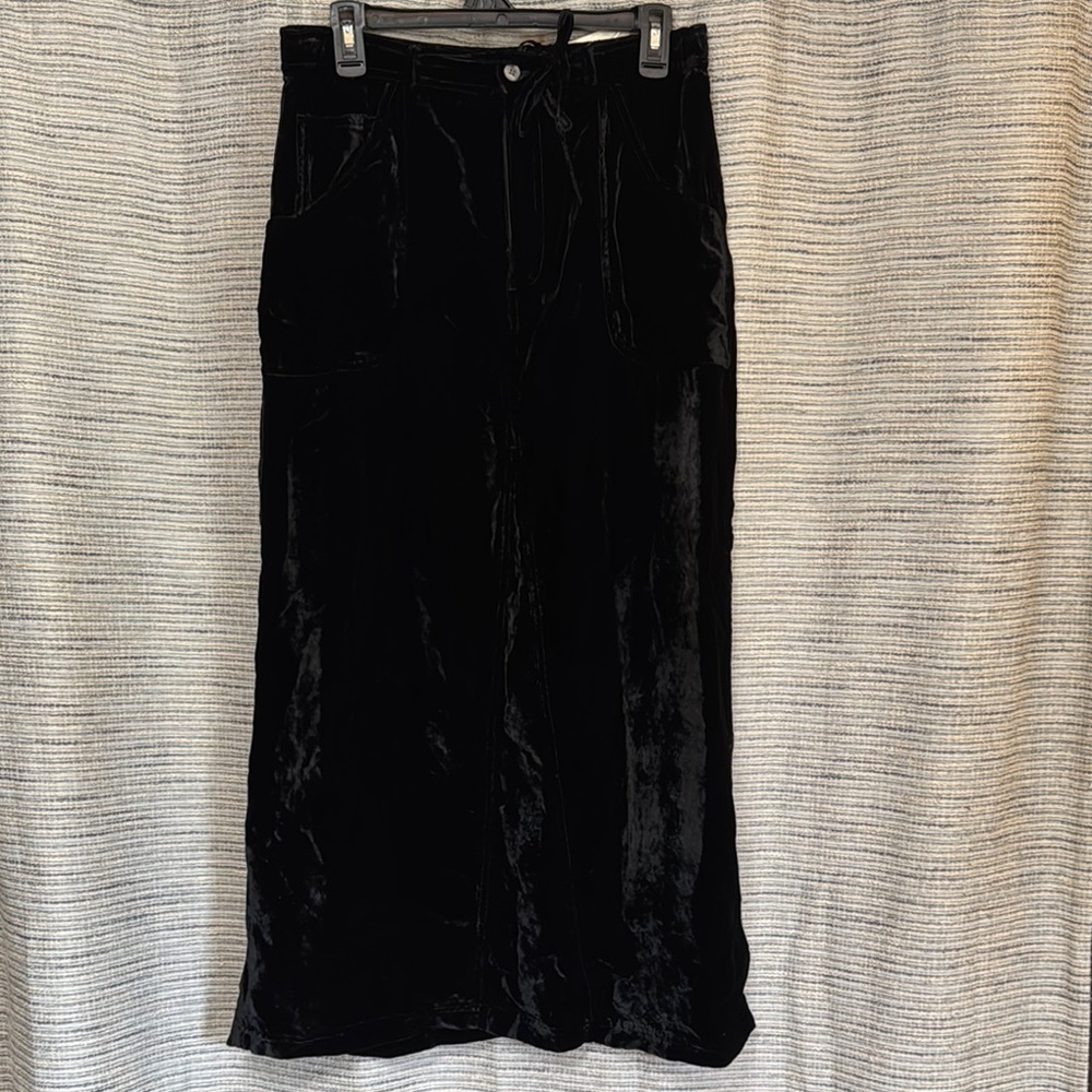 J. Jill Long Black Velvet Straight Skirt - Never Worn